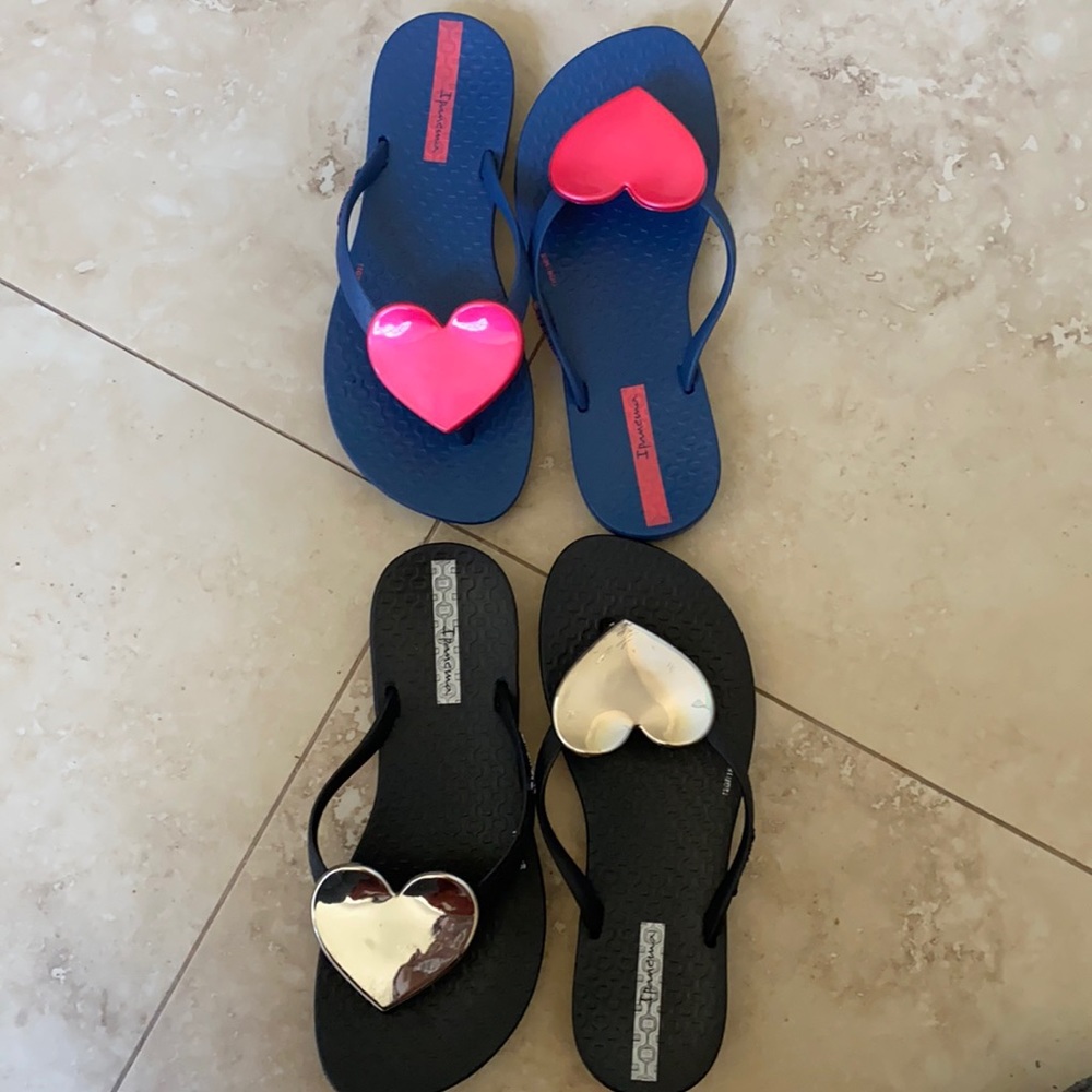 Kids Impanema heart flip flops us size 13/1